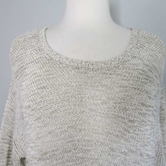 J. Jill Cotton Blend Sweater 3/4 Sleeve Scoop Neck Open Knit Beach Tunic XL - Picture 2 of 9